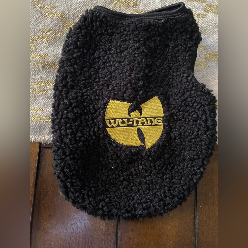 Fleece coat jacket pet cat dog wutang Wu-tang hip hop black warm winter gear